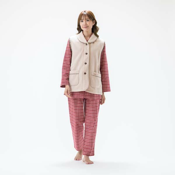 DAKS】レディース フリース ベスト (日本製/婦人 /ルームウェア/暖かい