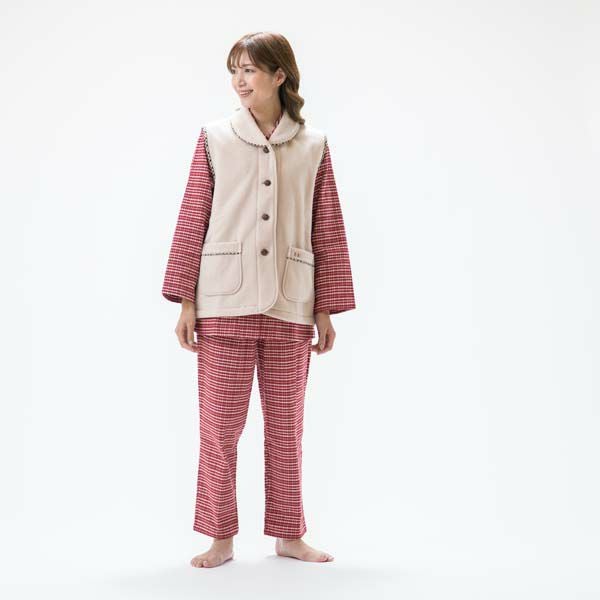 DAKS】レディース フリース ベスト (日本製/婦人 /ルームウェア/暖かい