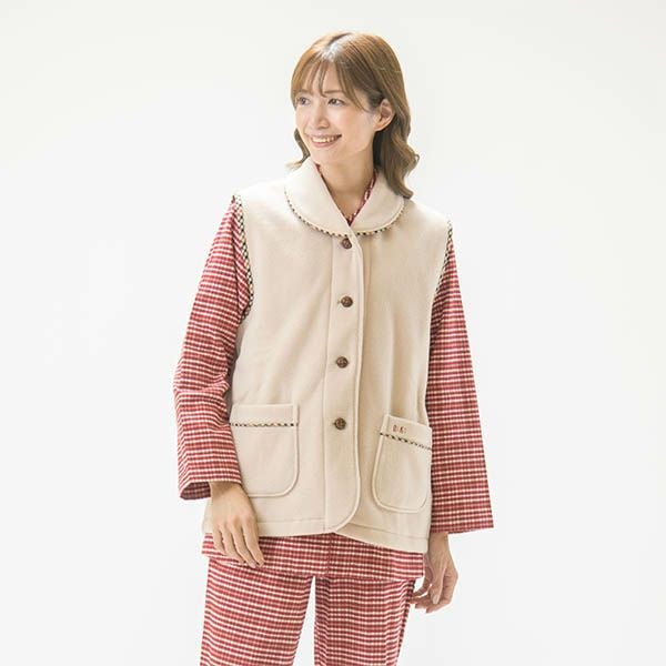 DAKS】レディース フリース ベスト (日本製/婦人 /ルームウェア/暖かい