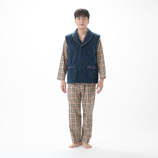 DAKS】フリース無地 メンズ ベスト