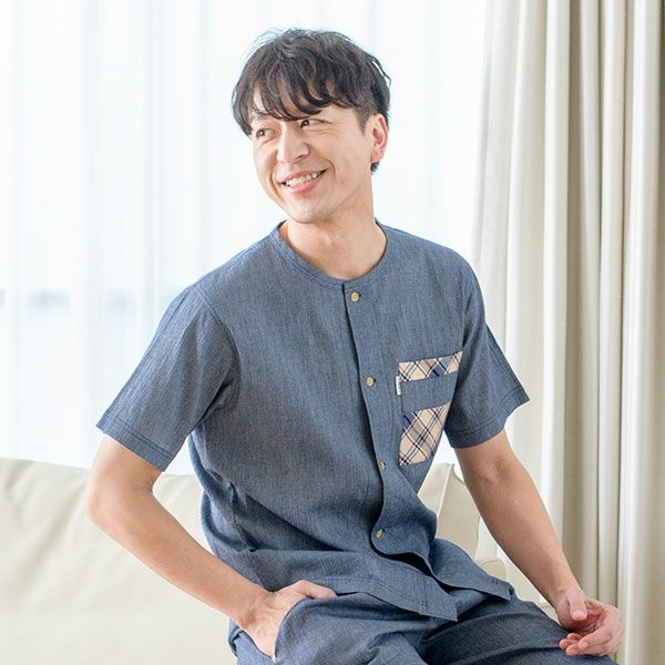 紳士] クレープ素材の 前開き カットソー 【DAKS】ダックス
