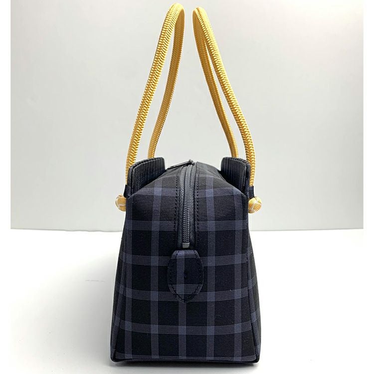 大島紬の利休バッグ 格子柄 和装バッグ さんび 京都 日本製 | さんび