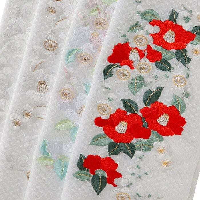 洗える刺繍半衿　葵　梅　菊　桜　白　刺繍　【衿秀 和想庵】 洗える刺繍半衿 橘 梅 菊 桜 白 刺繍 【衿秀 和想庵】の通販 by みあれ