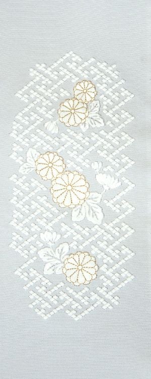 ビーズ刺繍 華七宝 No.BK7333 刺しゅう半衿 正絹 塩瀬 袷用 | arakawa