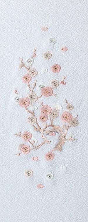 七色七宝つなぎ No.32002D 刺繍半衿 /ポリエステル / 袷用 / 白地×金糸