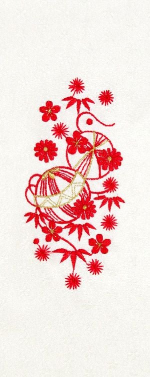 七五三半衿 丸紋 梅菊桜 刺繍半衿 正絹 袷用 和装小物 半衿 刺繍衿