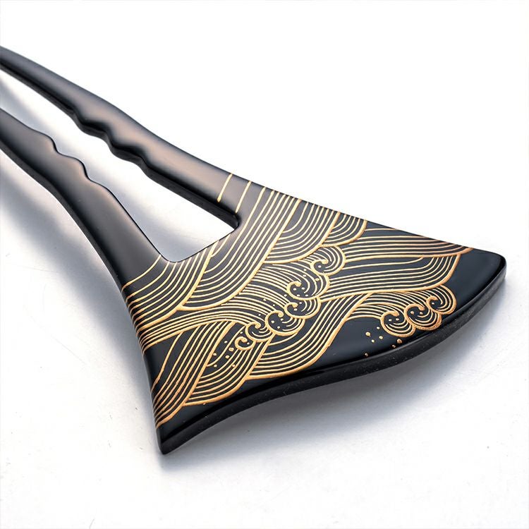 螺鈿細工かんざし 銀杏型 菊ひょうたん柄 髪飾り 簪 かんざし イチョウ