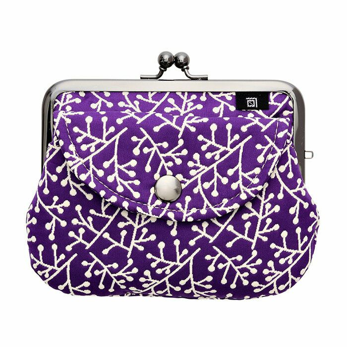 麻の葉柄 親子がま口《 白×赤 》 がまぐち 財布 小銭入れ 日本製 京都