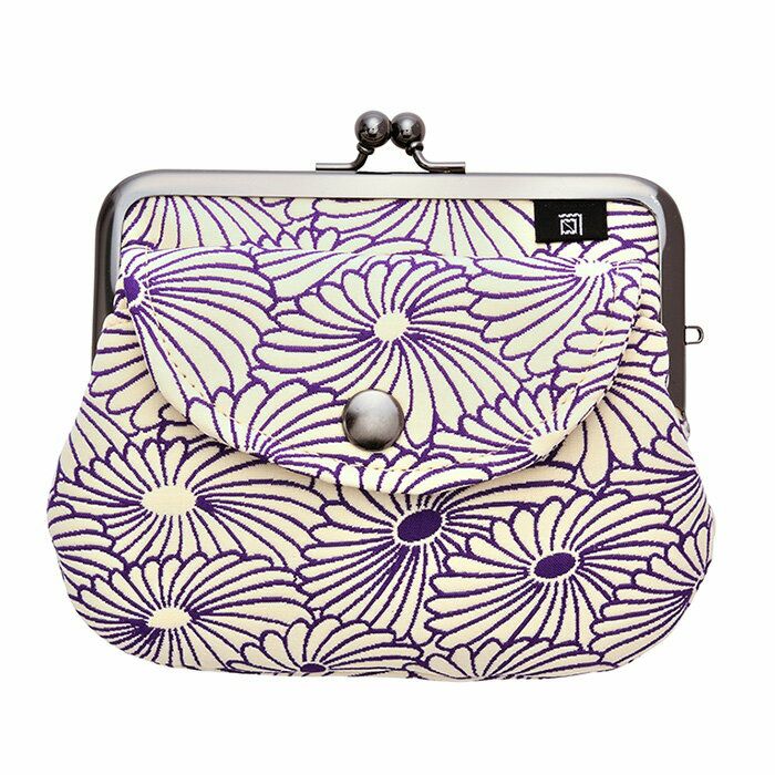 麻の葉柄 親子がま口《 白×赤 》 がまぐち 財布 小銭入れ 日本製 京都