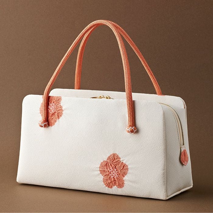 小田巻飾り 輪出し梅絞り 利休バッグ《 黄 》 ハンドバッグ 鹿の子絞り