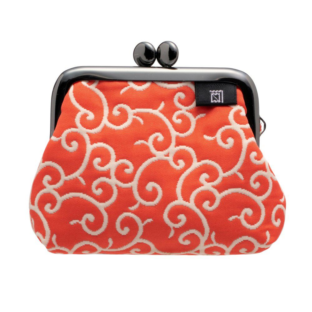 麻の葉柄 親子がま口《 白×赤 》 がまぐち 財布 小銭入れ 日本製 京都