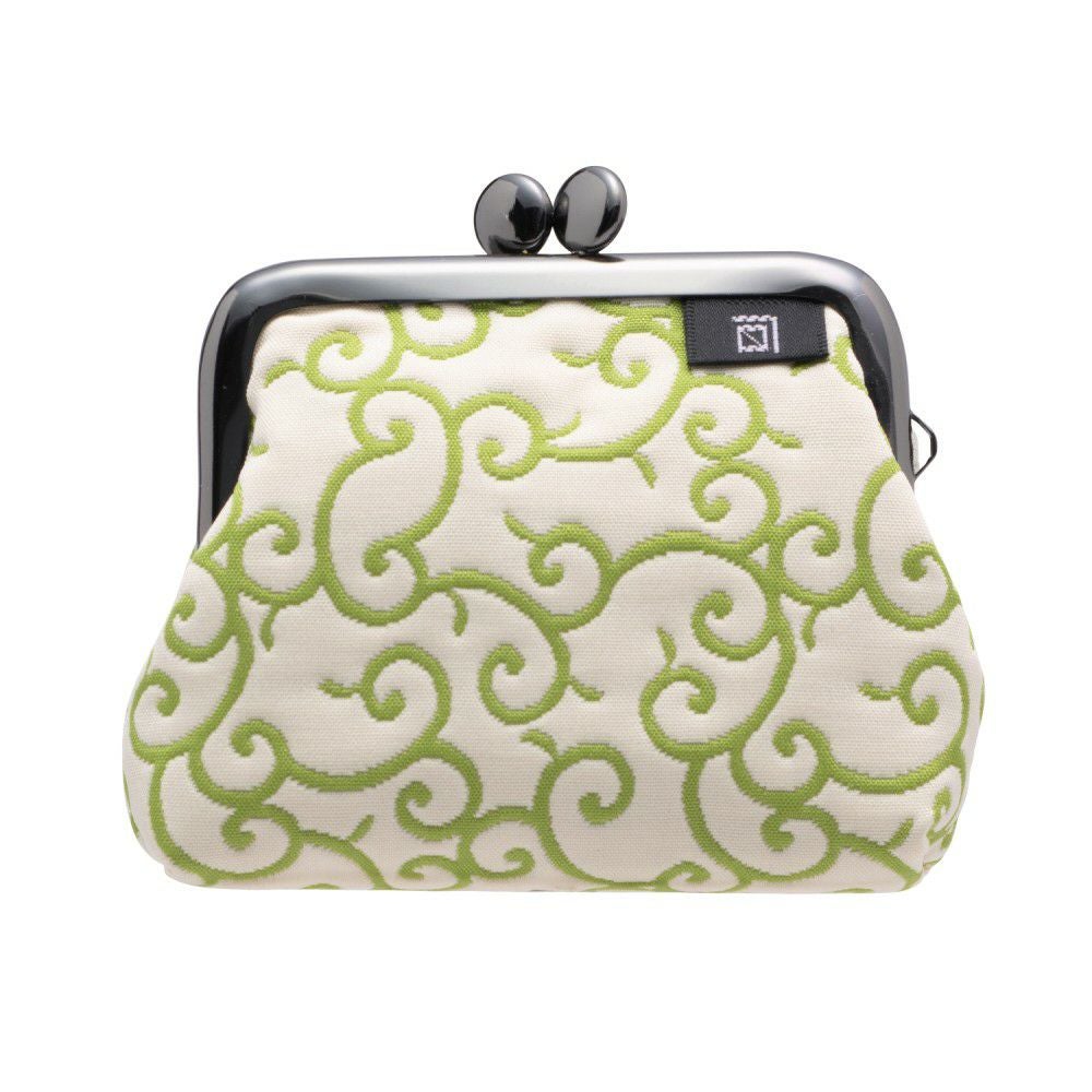 麻の葉柄 親子がま口《 白×赤 》 がまぐち 財布 小銭入れ 日本製 京都