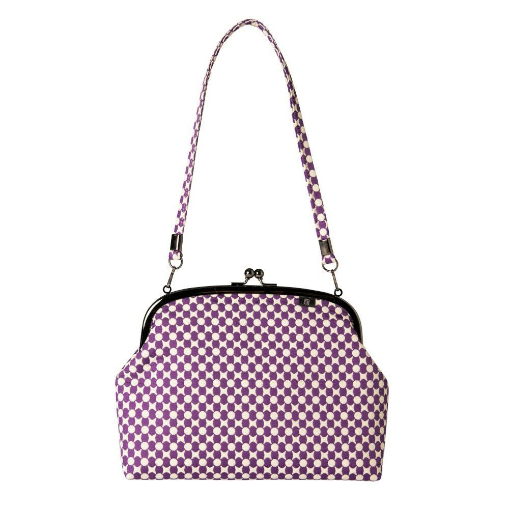 南天柄 がま口バッグ《 紫 》 がまぐちハンドバッグ 日本製 京都 さん