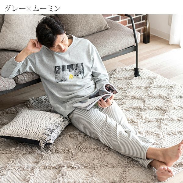 【新品】ムーミン/アムール　秋冬物あったか裏毛起毛パジャマ（S)ブルー 000000004033-03.jpg?size=xl&w=