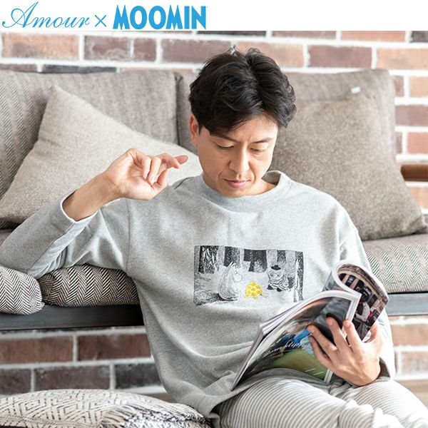 MOOMIN ムーミン】×【Amour アムール】裏パイル起毛 無地 × ボーダー