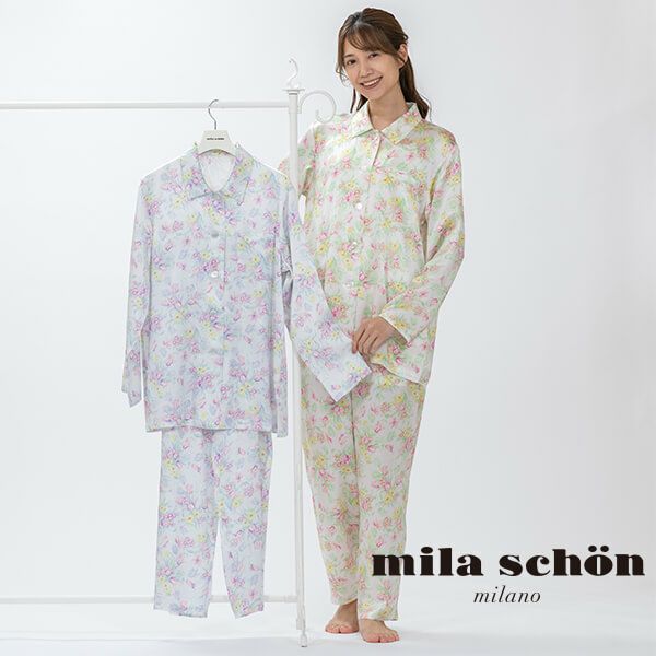 mila schon】ミラ・ショーン シルクサテン 花柄 プリントレディース