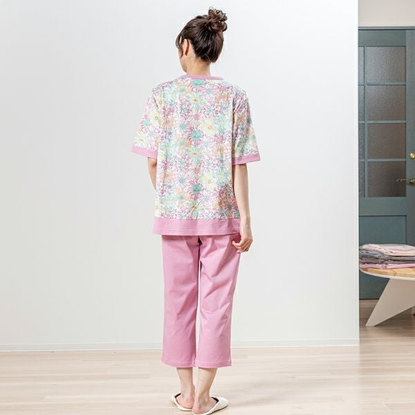 【新品】リバティ LIBERTY fabric 春夏物リップルパジャマ　C19 リバティプリント】天竺プリント 夏用プルオーバーパジャマ [Liberty