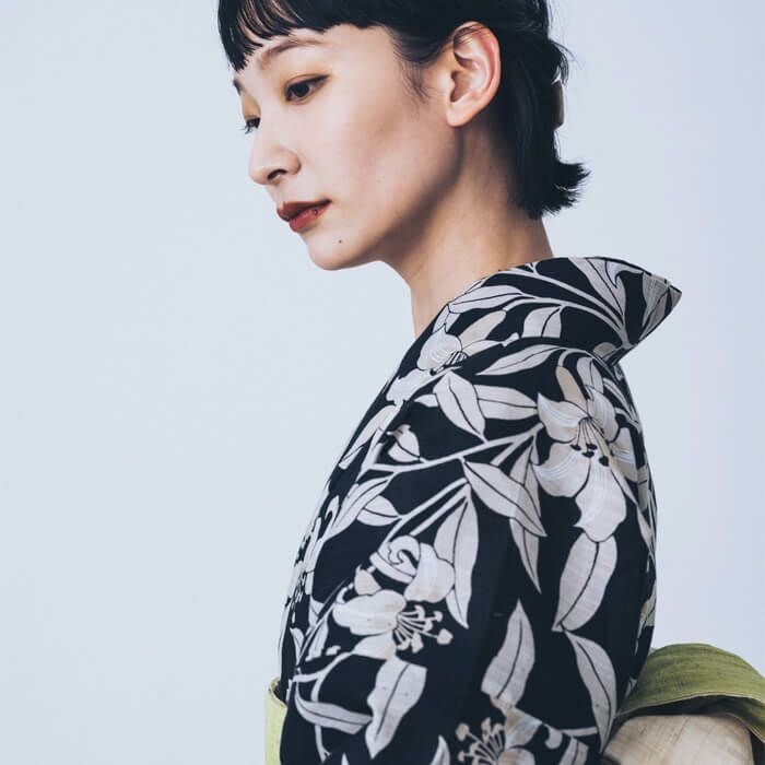 kifkif×古今 浴衣 百合 （柑子色） 仕立て上がり 日本製 | arakawa