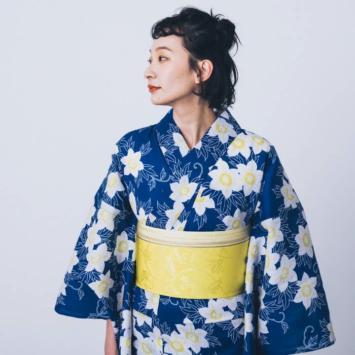 kifkif×古今 浴衣 鉄線 （瑠璃色） 仕立て上がり 日本製 | arakawa