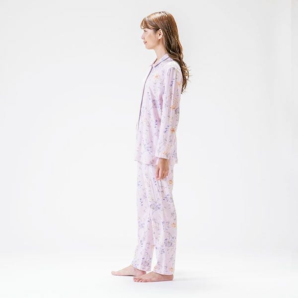 mila schon】 60接結プリント ニット 花柄 パジャマ 婦人 日本製 秋 綿