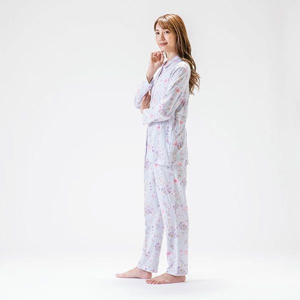 mila schon】 60接結プリント ニット 花柄 パジャマ 婦人 日本製 秋 綿