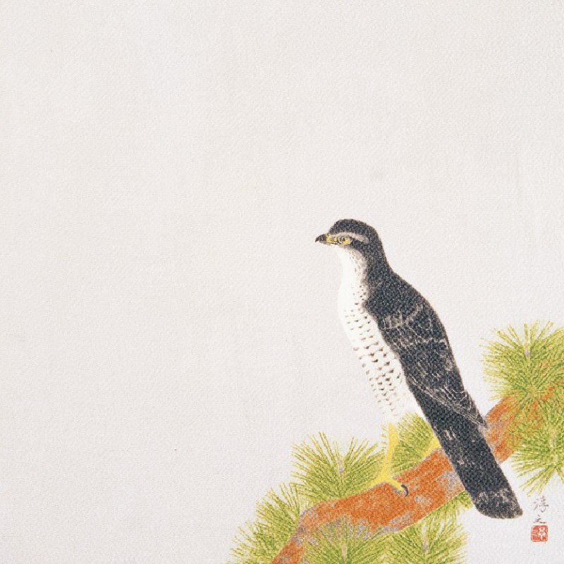 中幅（45cm幅） 日本画作家 正絹ちりめん風呂敷 【上村淳之・大鷹