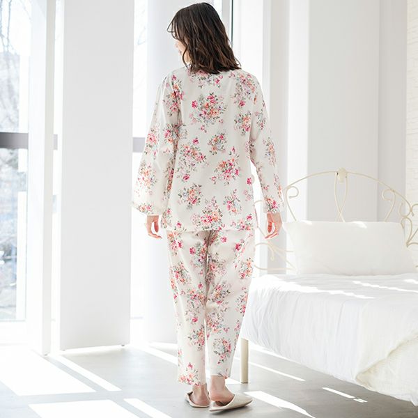 mila schon】ミラ・ショーン サテン 花柄プリントレディース パジャマ