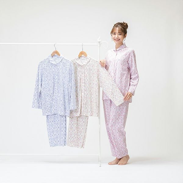 【新品】アムールAmour こだわり設計　スリーシーズンパジャマ（LL) Amour アムール】【小柄な方向け】千鳥柄 接結ジャカードパジャマ
