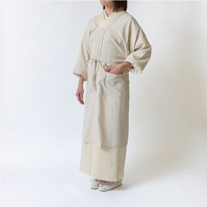 割烹着 No.701C 【ピンク】 着物用割烹着 着物用エプロン ゆったり袖