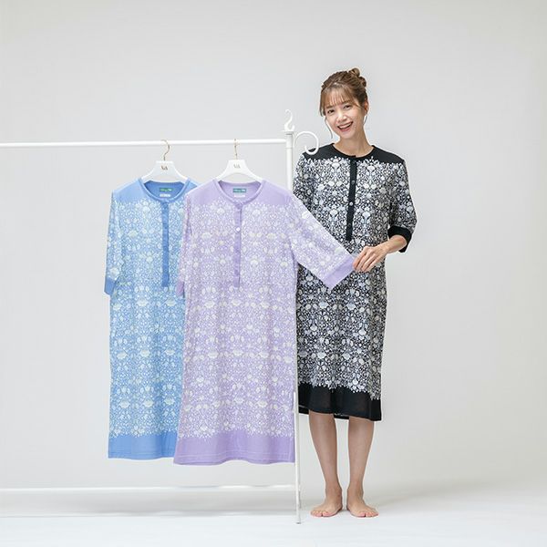 mila schon】 60スムースプリント ニット 花柄 パジャマ ホームドレス