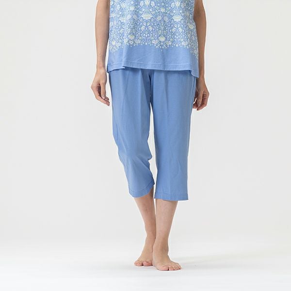 V&A】強撚天竺プリント 夏用 ニット パジャマ 半袖 七分丈 日本製 綿