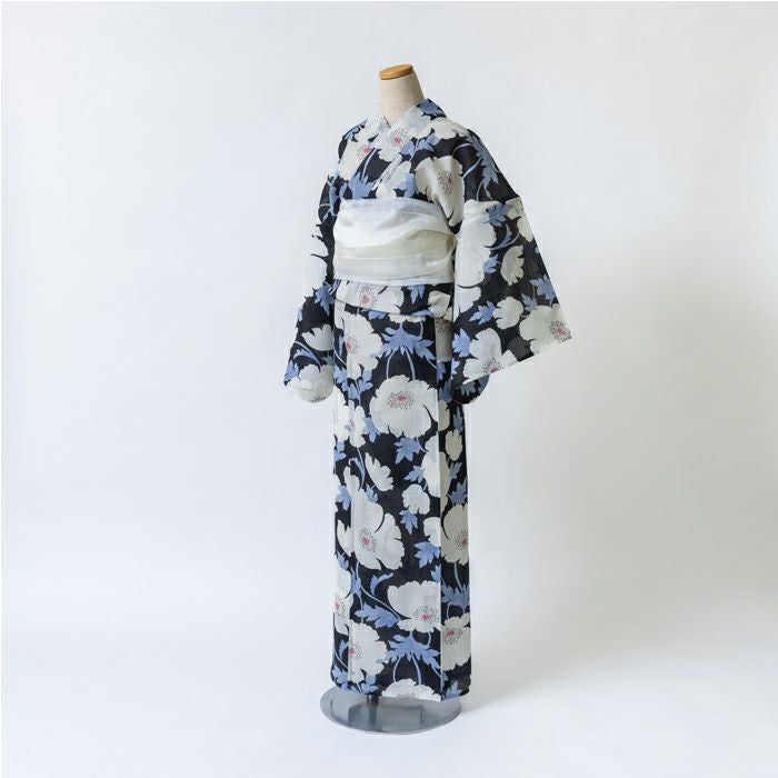 kifkif×古今 浴衣 葡萄 ブドウ （青藤色） 仕立て上がり 日本製