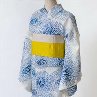 ゆかた 古今 淡彩 乱菊 （ブルー） 綿 青 仕立て上がり プレタ 日本製 