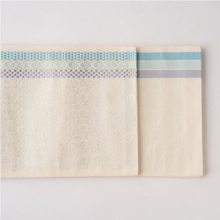 博多織半幅帯 古今 花唐草献上 ≪ベージュ≫ 正絹 日本製 | arakawa