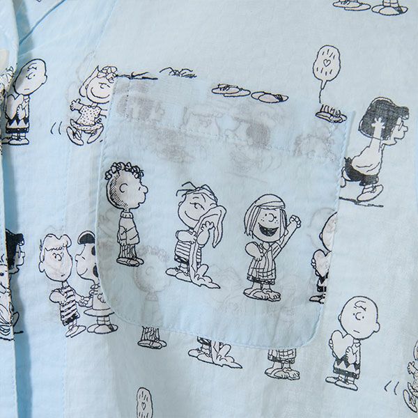 PEANUTS】リップルプリント スヌーピーと仲間たち 柄 レディース
