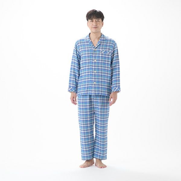 DAKS】甘撚り3重ガーゼ チェック柄 メンズパジャマ 日本製 | arakawa