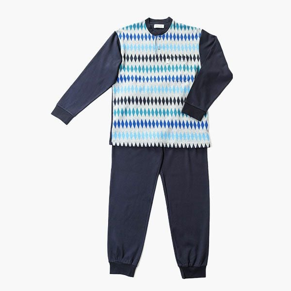 mila schon】ダブルジャガード アーガイル柄 メンズ パジャマ 日本製