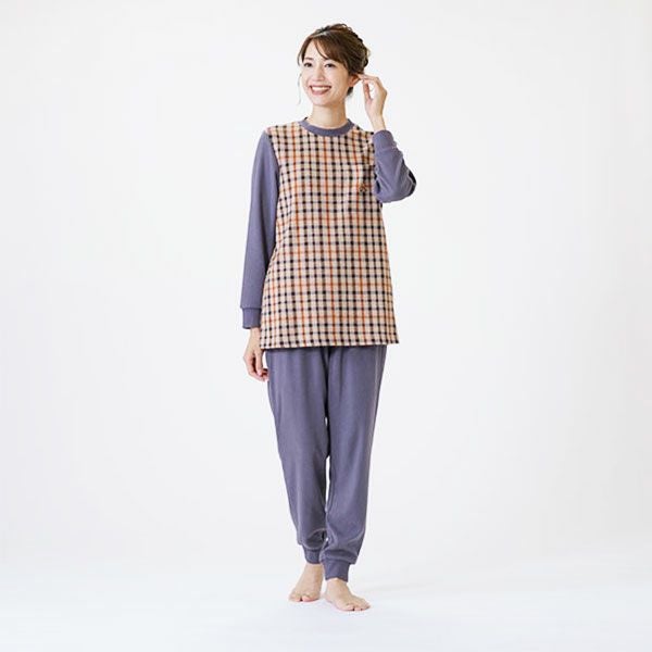 DAKS】ダブルジャガード起毛チェック レディス 上下セット 部屋着