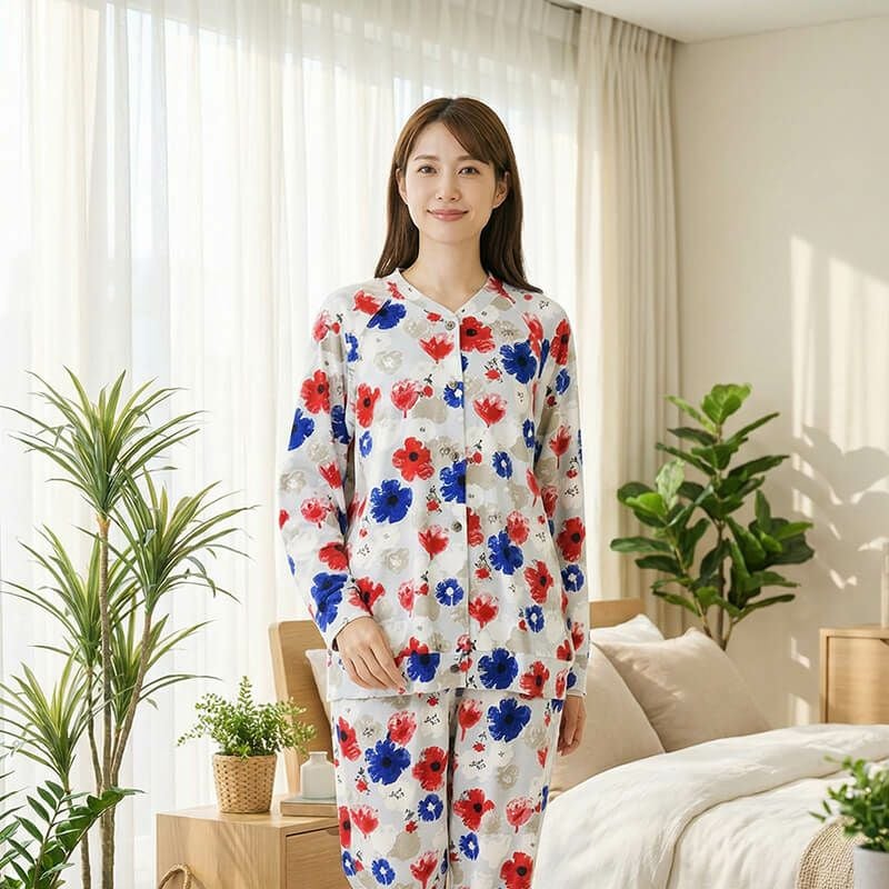 MOOMIN ムーミン】×【Amour アムール】スムースプリント フラワー