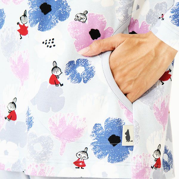 【新品】ムーミンMOOMIN/アムール　春夏物パジャマ（L)　ｂ13 MOOMIN ムーミン】×【Amour アムール】スムースプリント フラワー