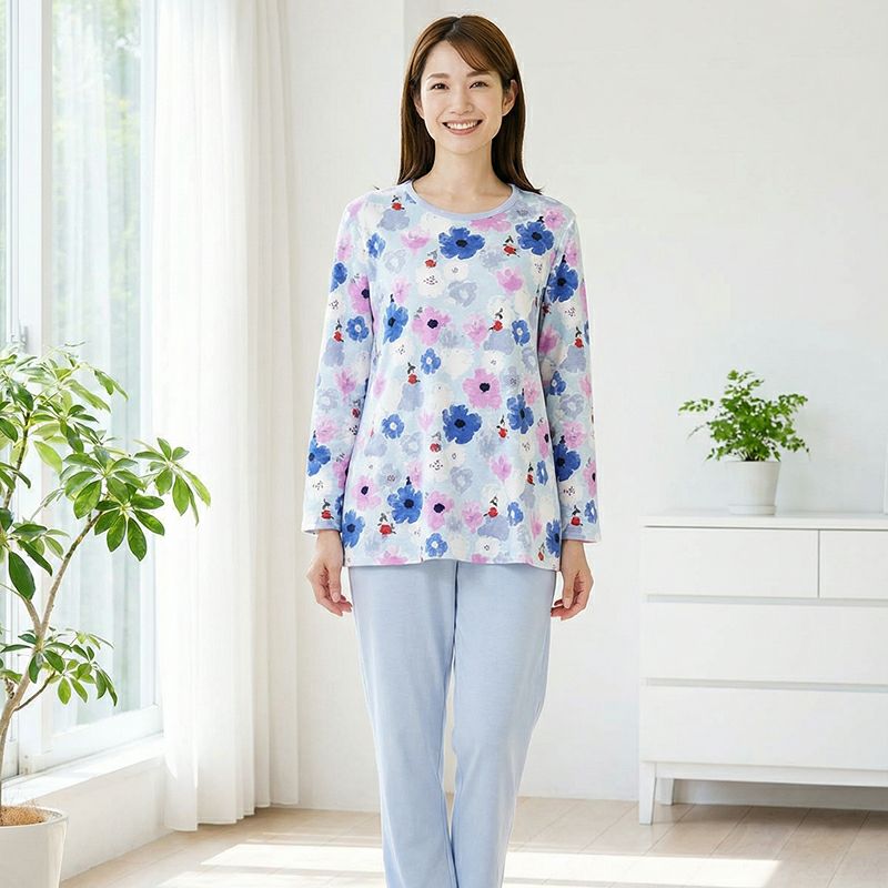 MOOMIN ムーミン】×【Amour アムール】スムースプリント フラワー