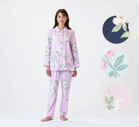 スムースプリント（クリスマスローズ）パジャマ | arakawa ONLINE SHOP