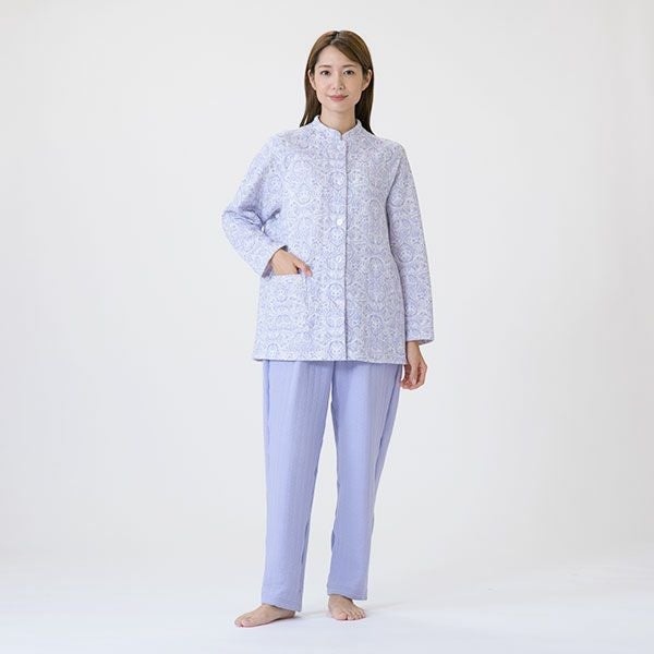 ニットキルトプリント 小更紗柄 レディス 上下セット パジャマ
