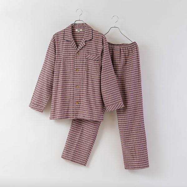 甘撚ネル 小チェック柄 メンズ 上下セット パジャマ | arakawa ONLINE SHOP