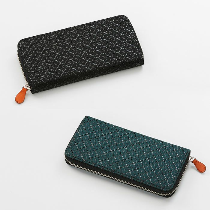 印伝 印傳屋 上原勇七 (INDEN-YA) 本革 長財布 束入れ 型番2317 黒地