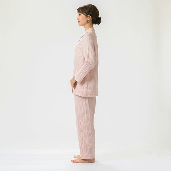 arakawa1886】 三重ガーゼ 無地 シームレス 婦人パジャマ | arakawa
