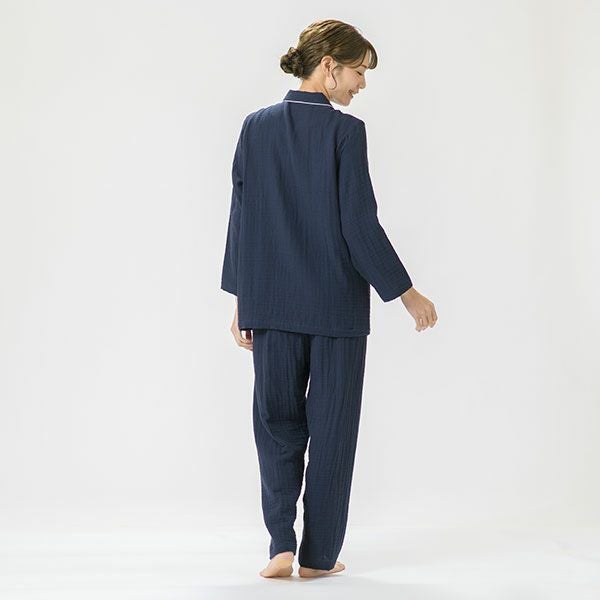 arakawa1886】 三重ガーゼ 無地 シームレス 婦人パジャマ | arakawa