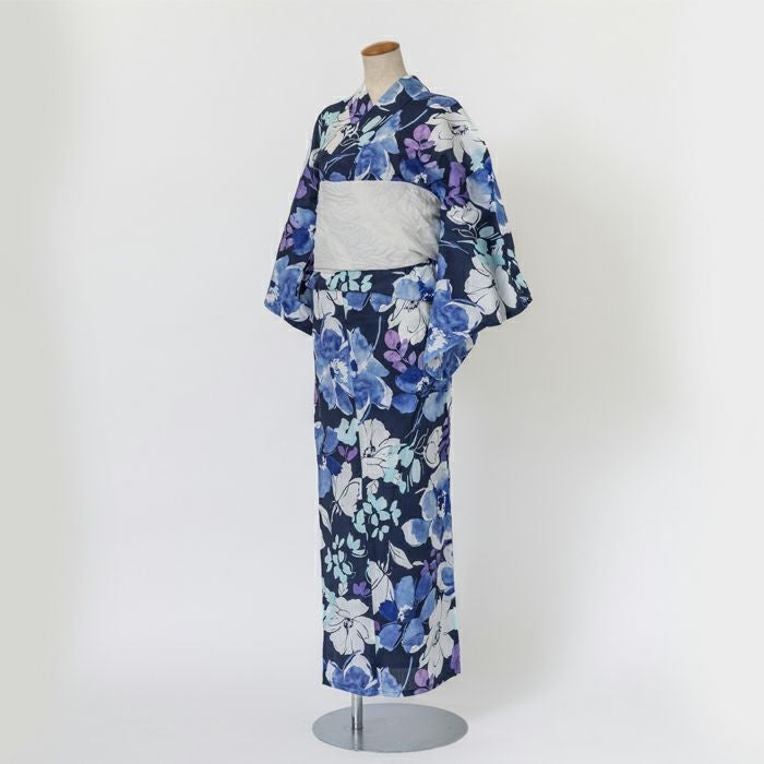 ゆかた 古今 小紫陽花 （紺） 東レセオα乱絽 ネイビー 仕立て上がり
