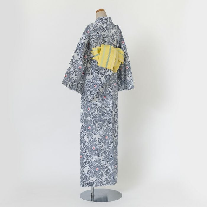 ゆかた 古今 梅松葉 （青） 綿 ブルー 仕立て上がり 日本製 | arakawa