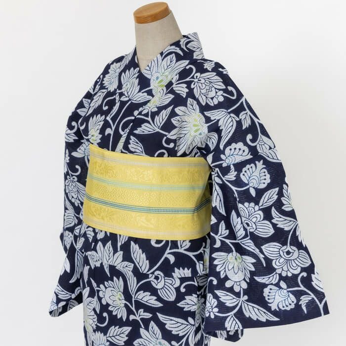 ゆかた 古今 更紗唐草 （青） 綿 ブルー 仕立て上がり 日本製